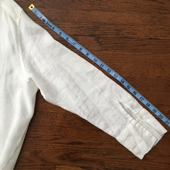 Luna white linen top sz large - Picture 7 of 7